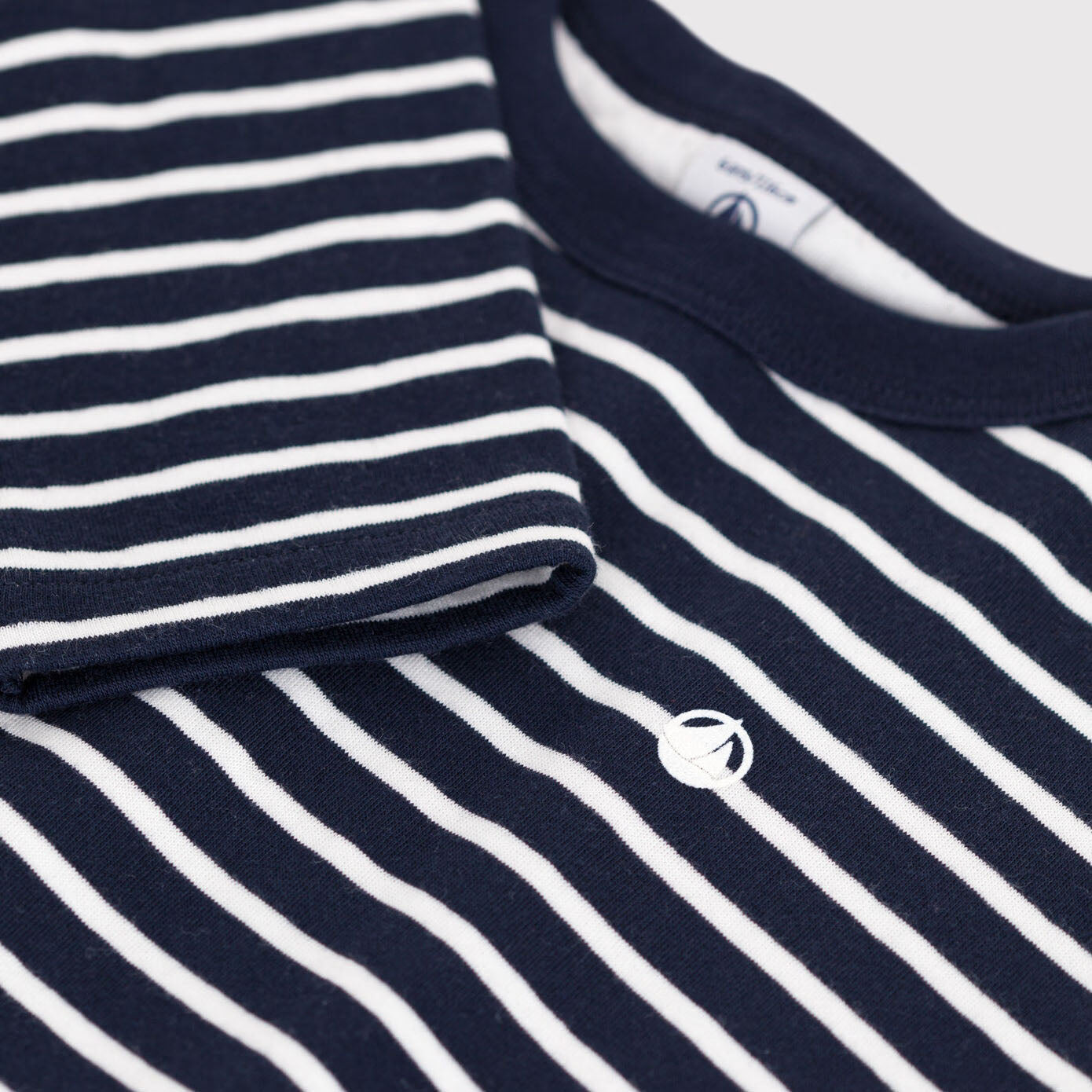 Boys Dark Blue Stripes Cotton T-Shirt