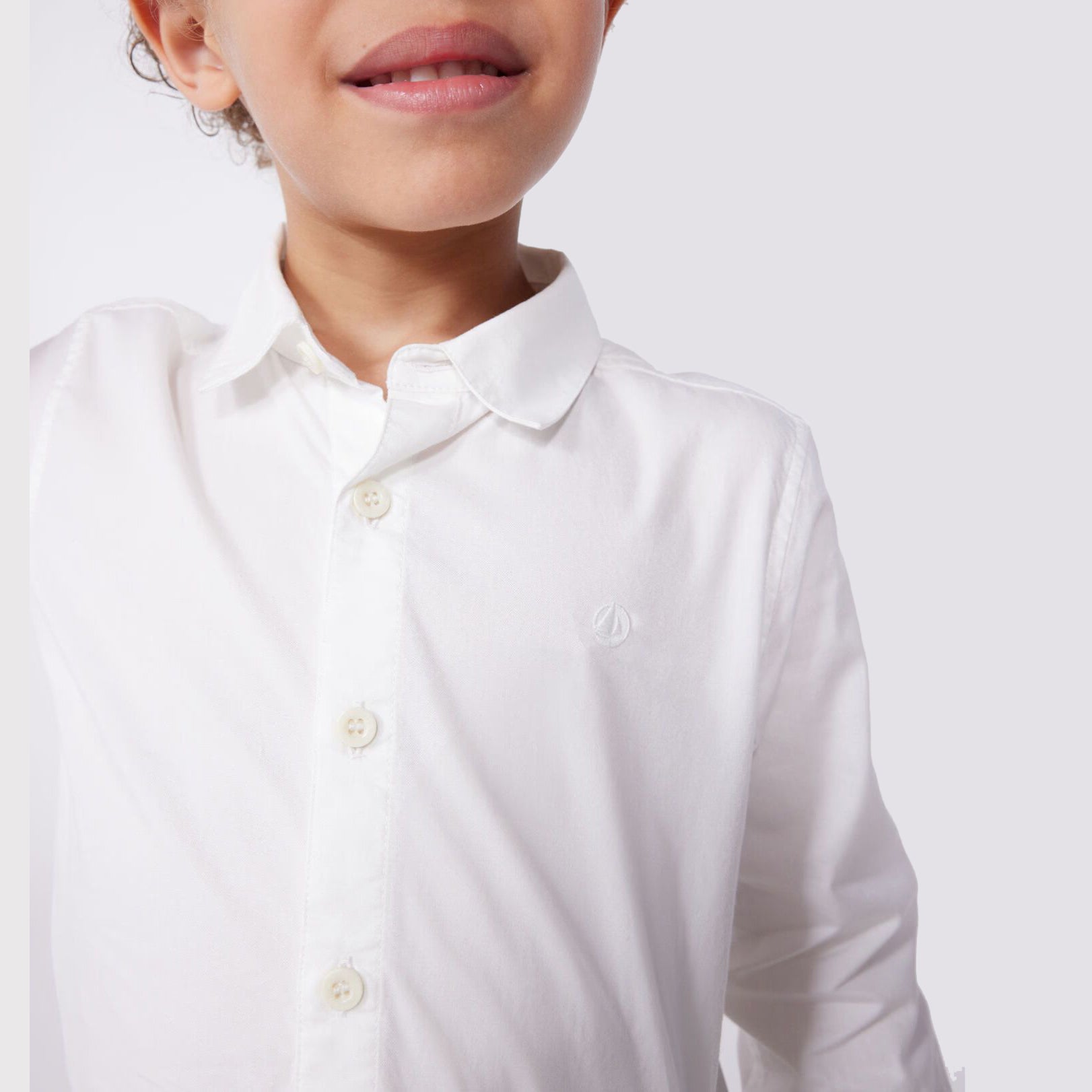 Boys White Cotton Shirt