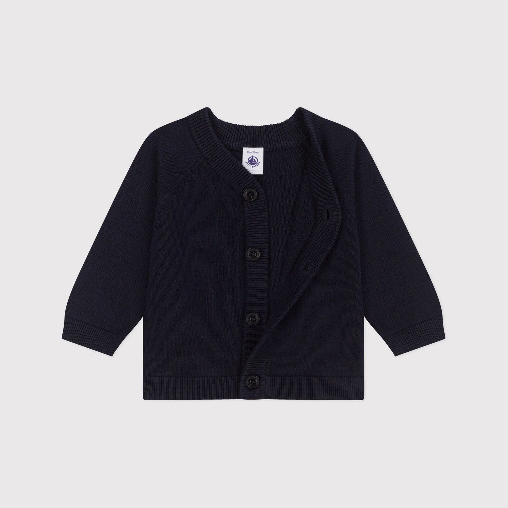 Baby Boys Dark Blue Cotton Cardigan