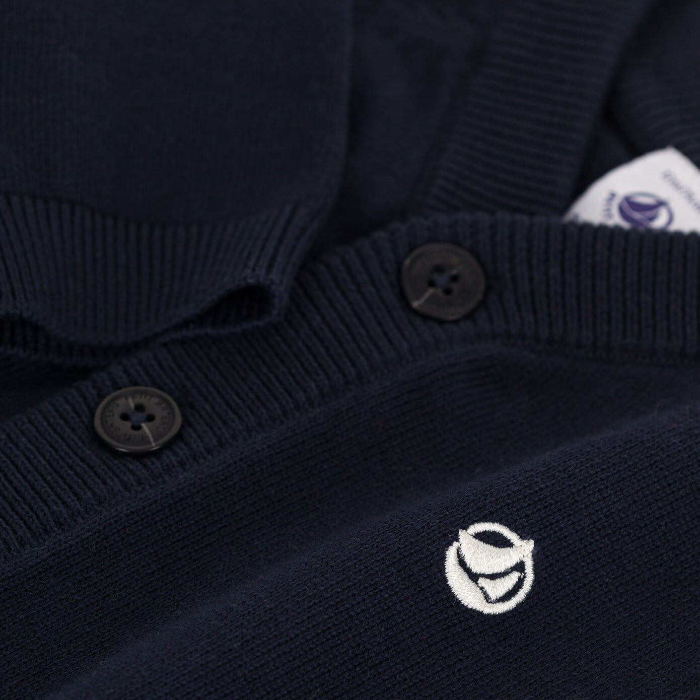 Baby Boys Dark Blue Cotton Cardigan