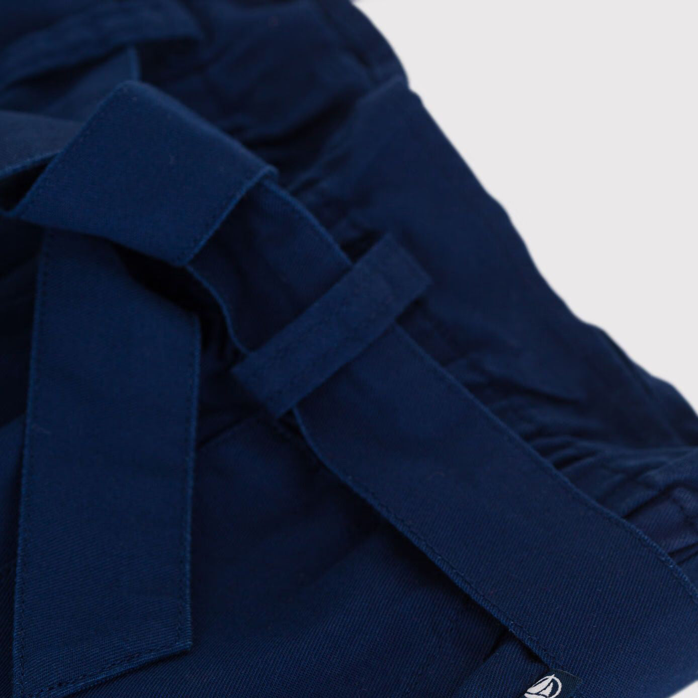 Girls Blue Lace-Up Cotton Shorts