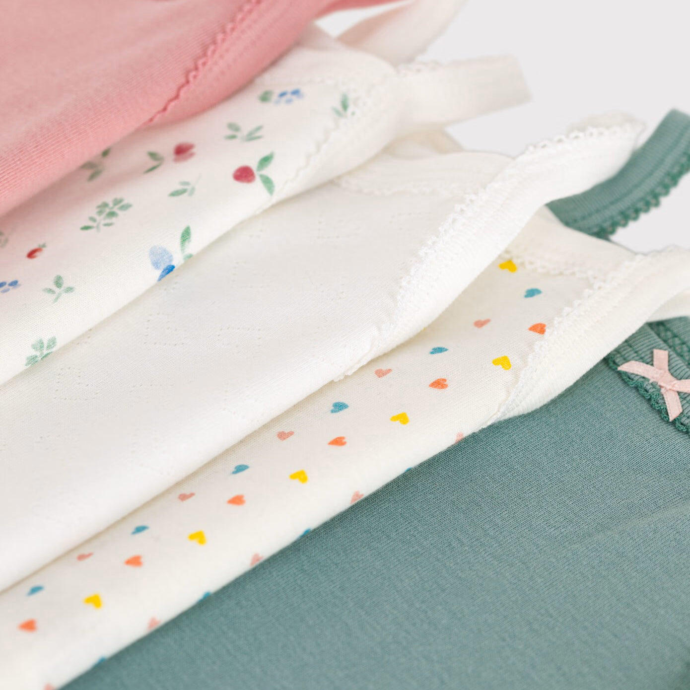 Baby Girls Multicolor Cotton Babysuit Set(5 Pack)