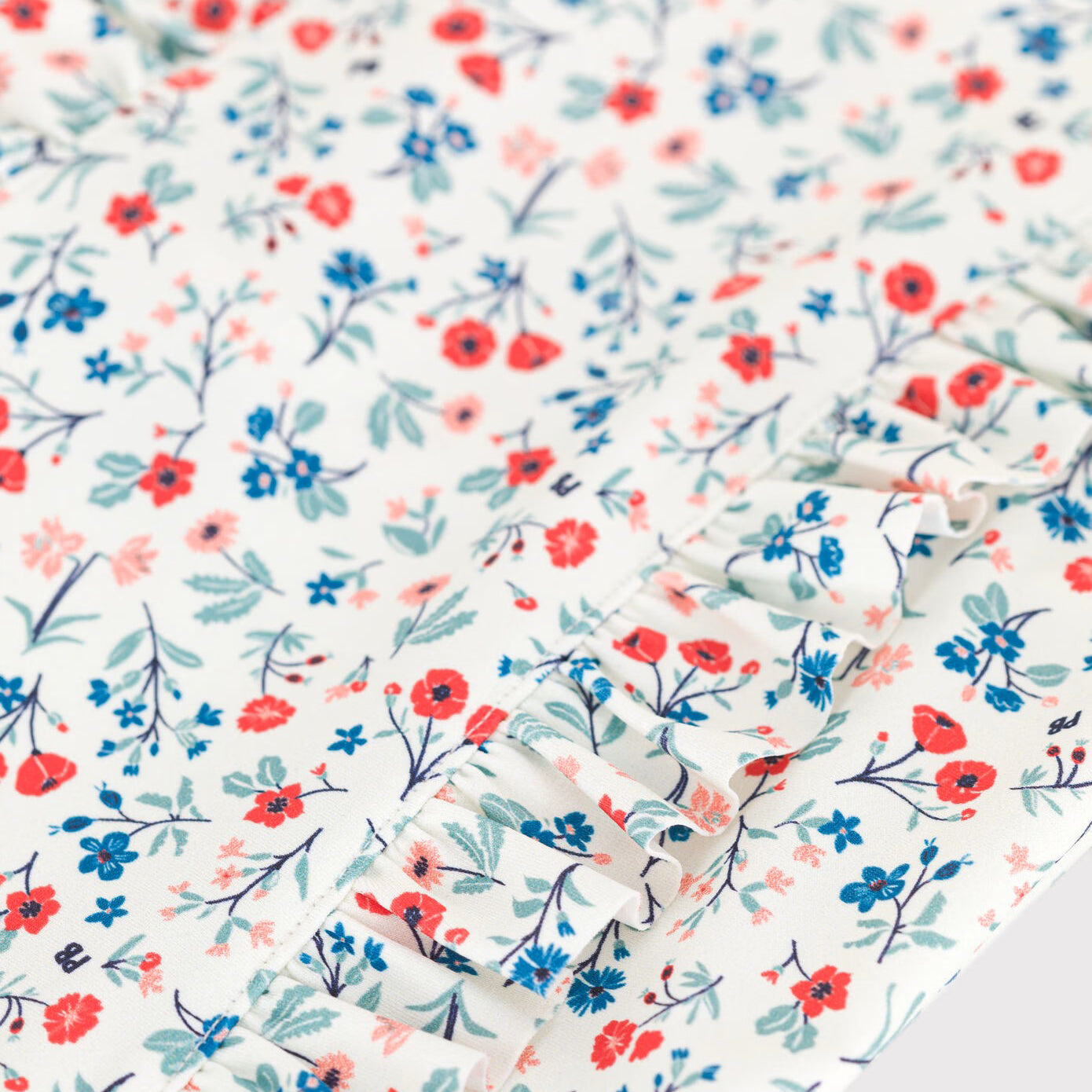 Girls White Floral Swimsuit