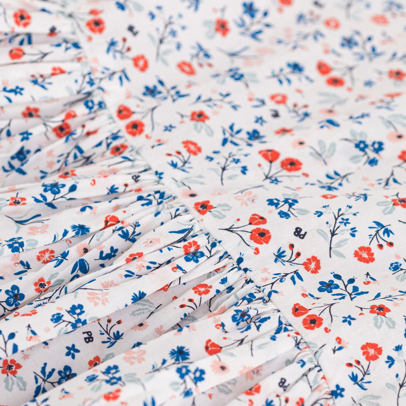 Girls White Floral Cotton Dress
