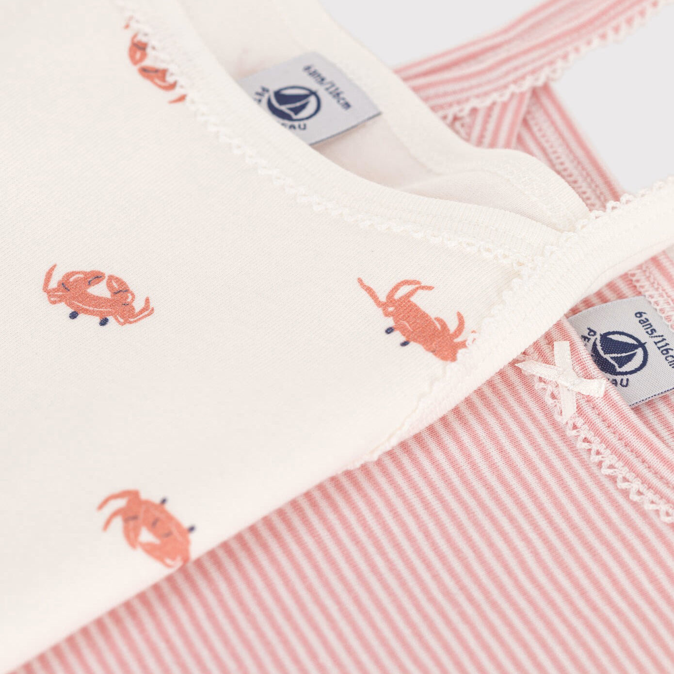 Girls Pink Cotton Vest Set(2 Pack)