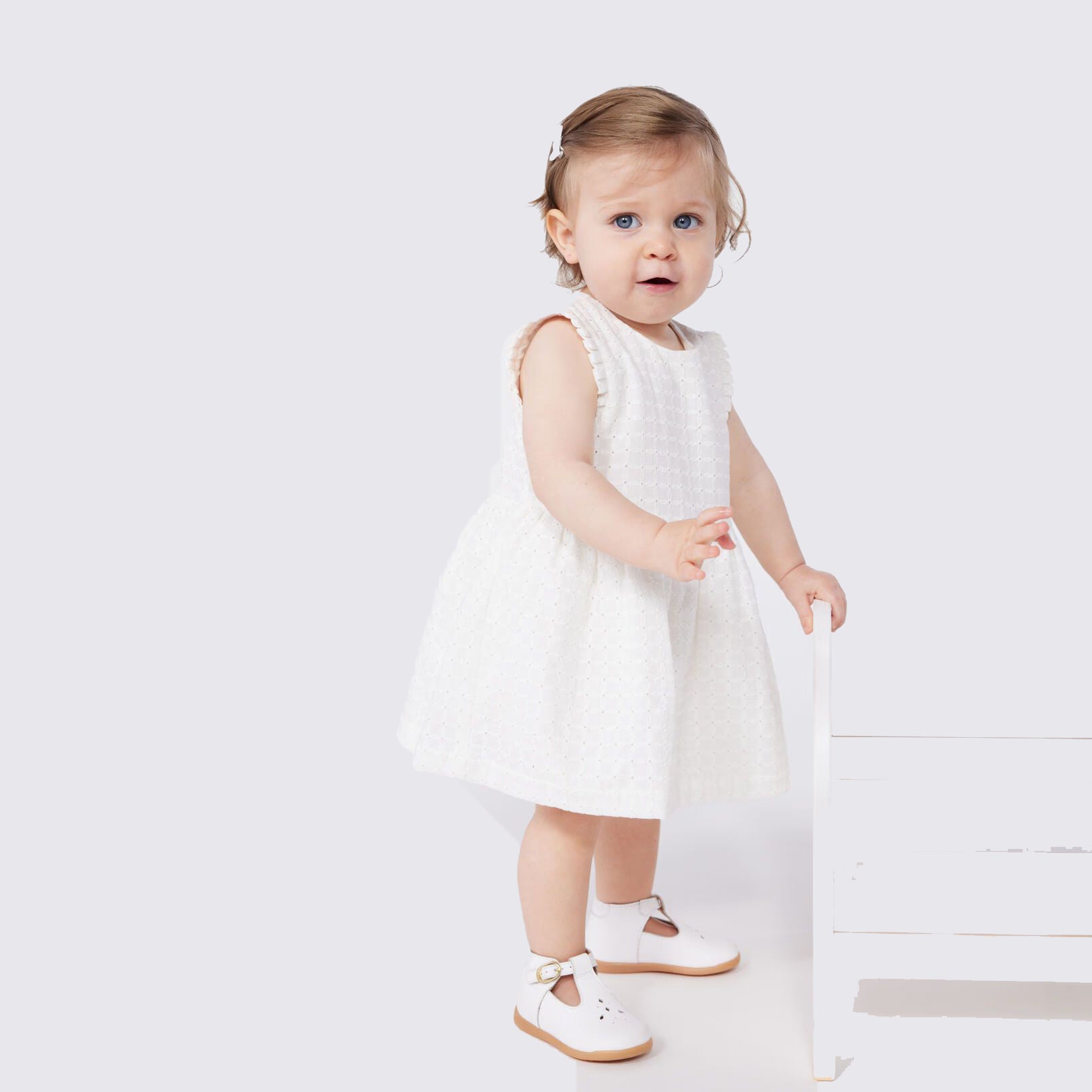 Baby Girls White Cotton Dress
