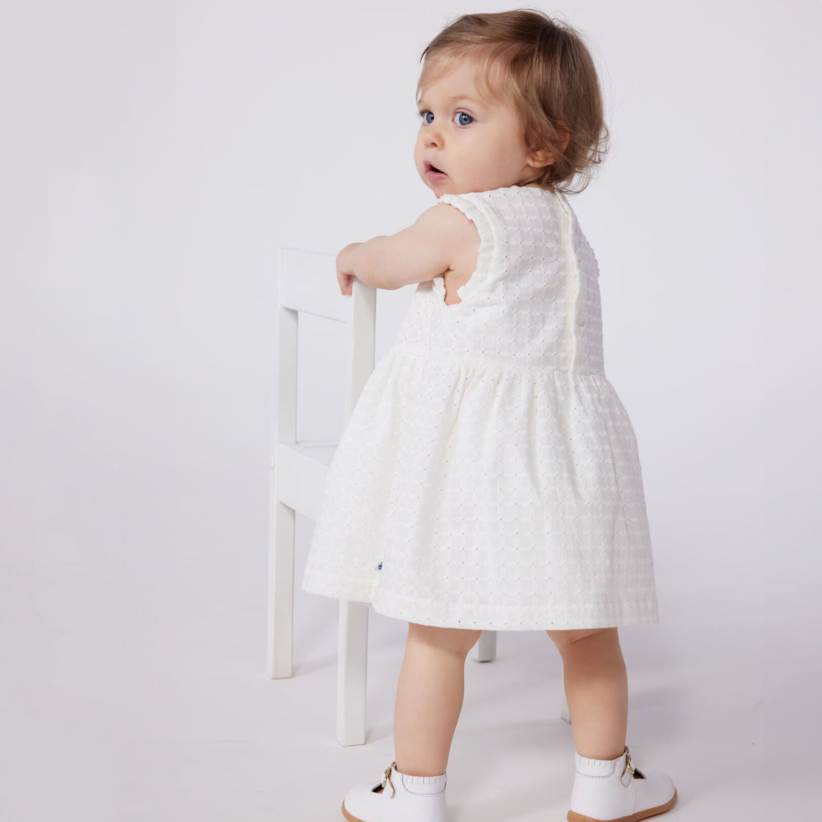 Baby Girls White Cotton Dress