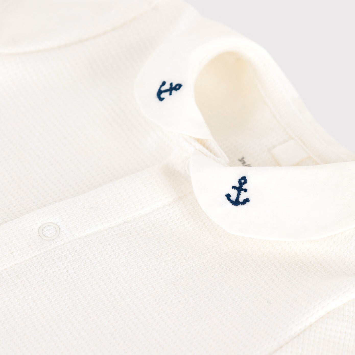 Baby Boys & Girls White Cotton Babysuit