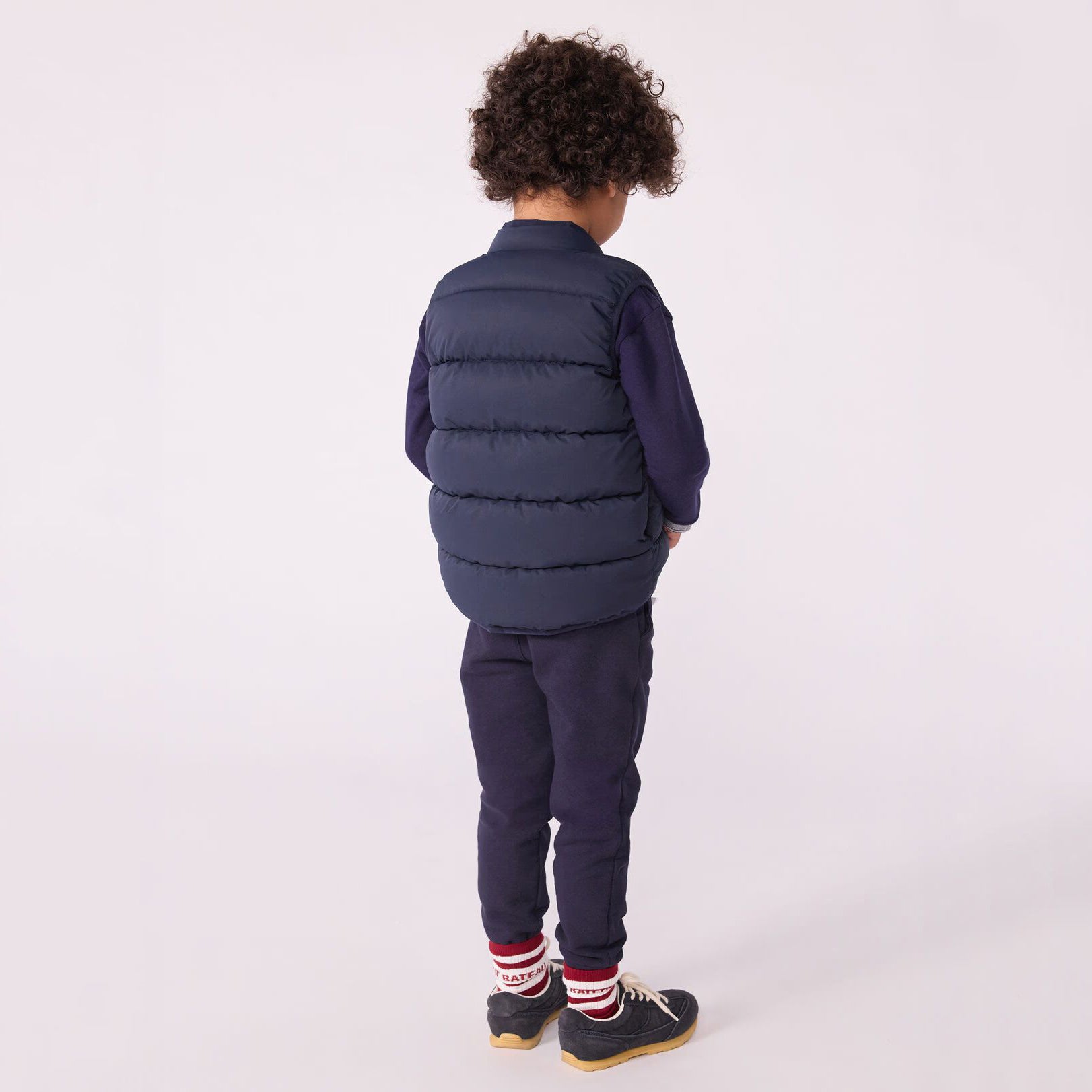 Boys Navy Reversible Padded Gilet
