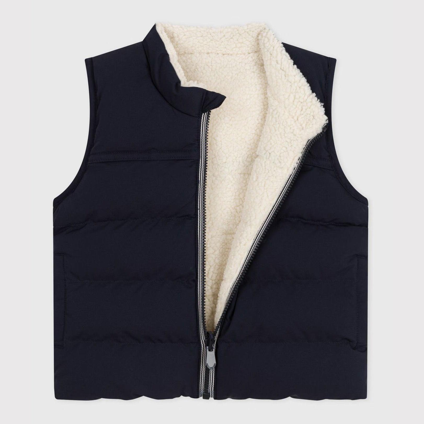 Baby Boys Navy Reversible Padded Gilet
