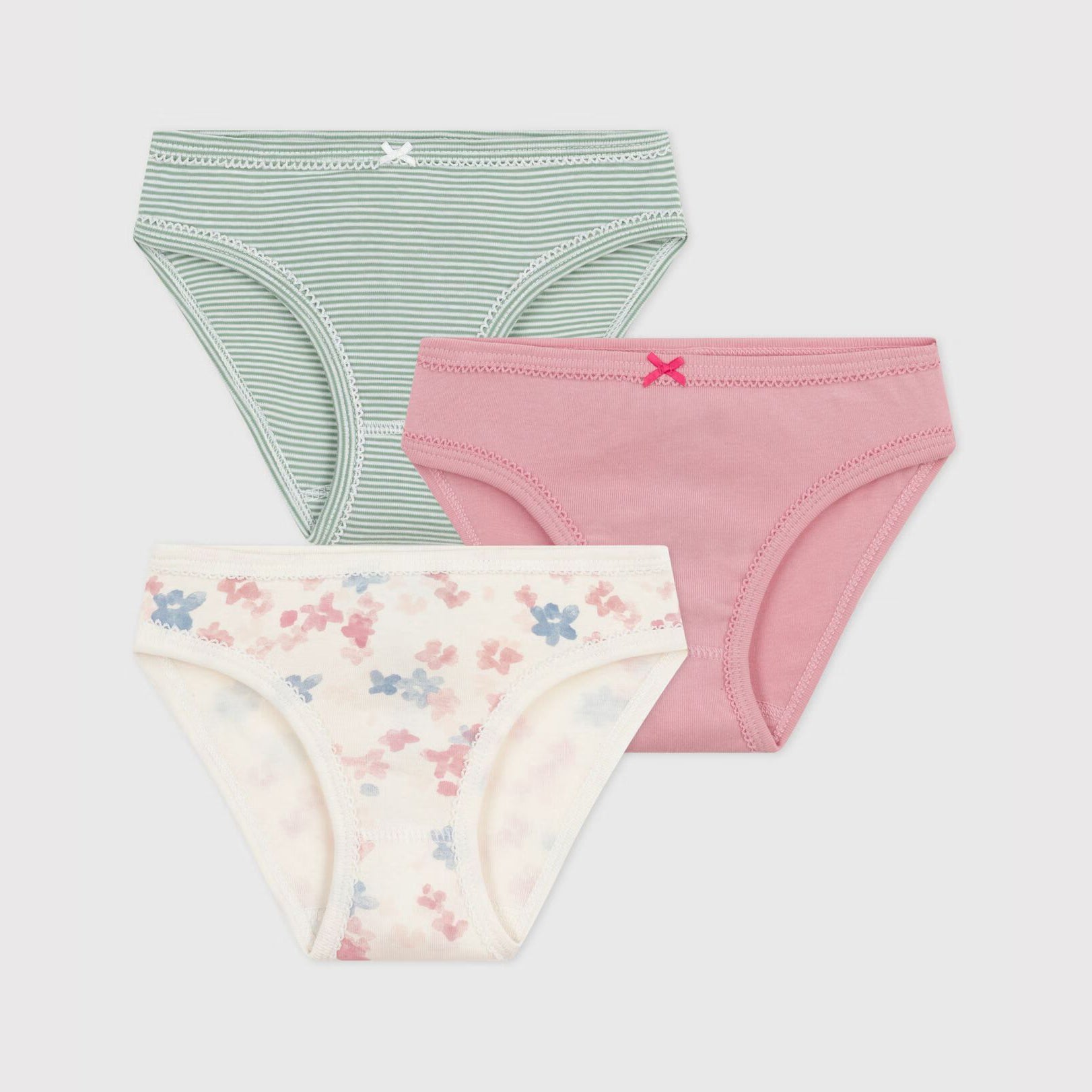 Girls Multicolor Cotton Underwear Set(3 Pack)