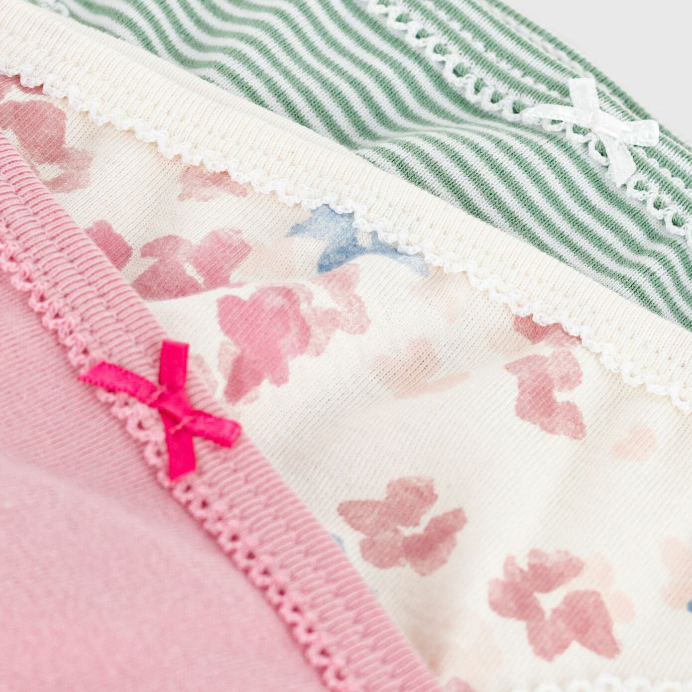 Girls Multicolor Cotton Underwear Set(3 Pack)