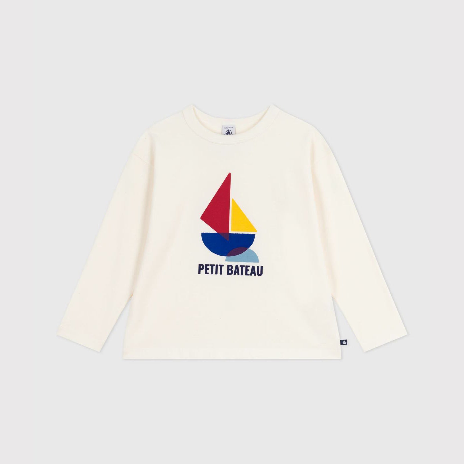 Boys White Printed Logo Cotton T-Shirt