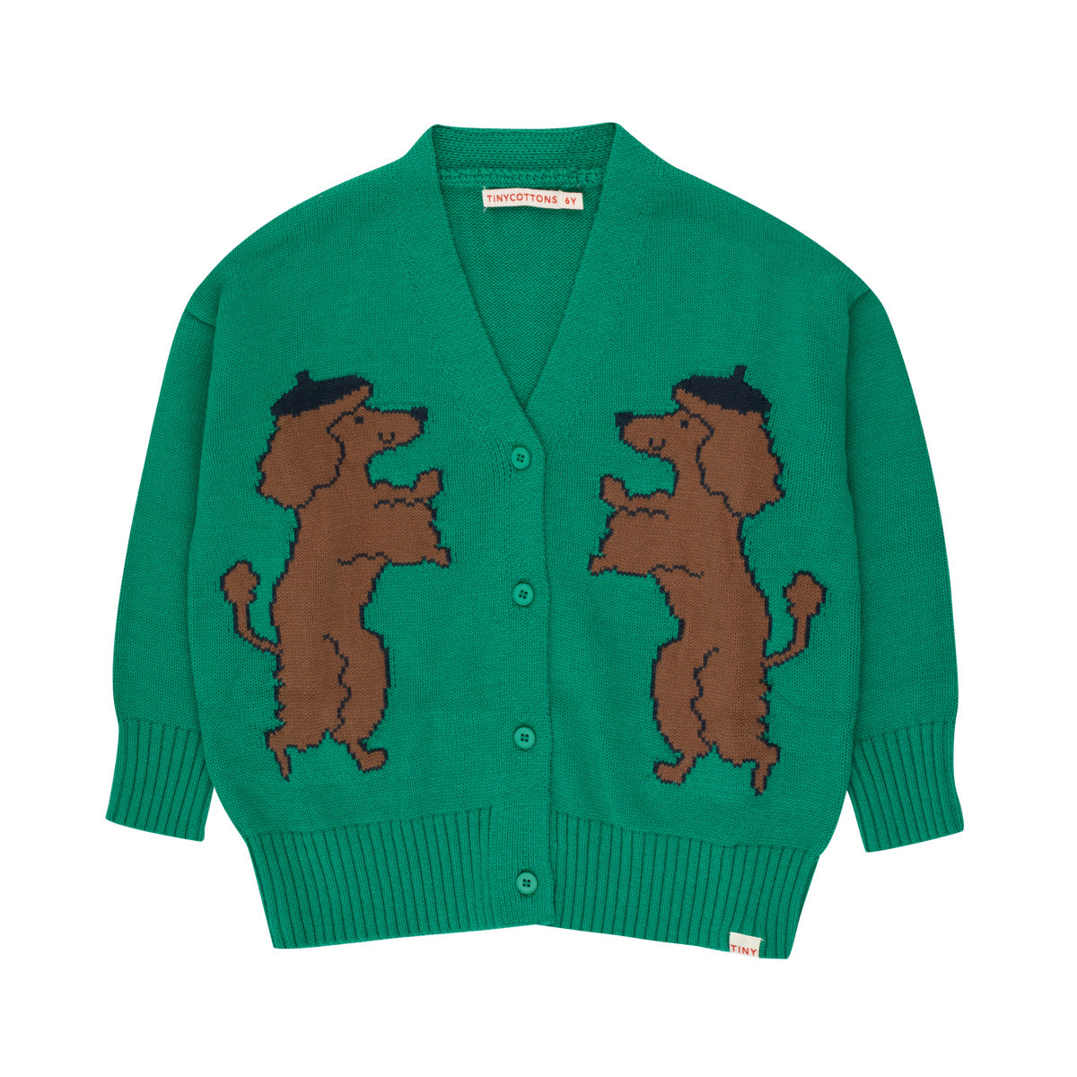 Boys & Girls Green Poodle Cardigan