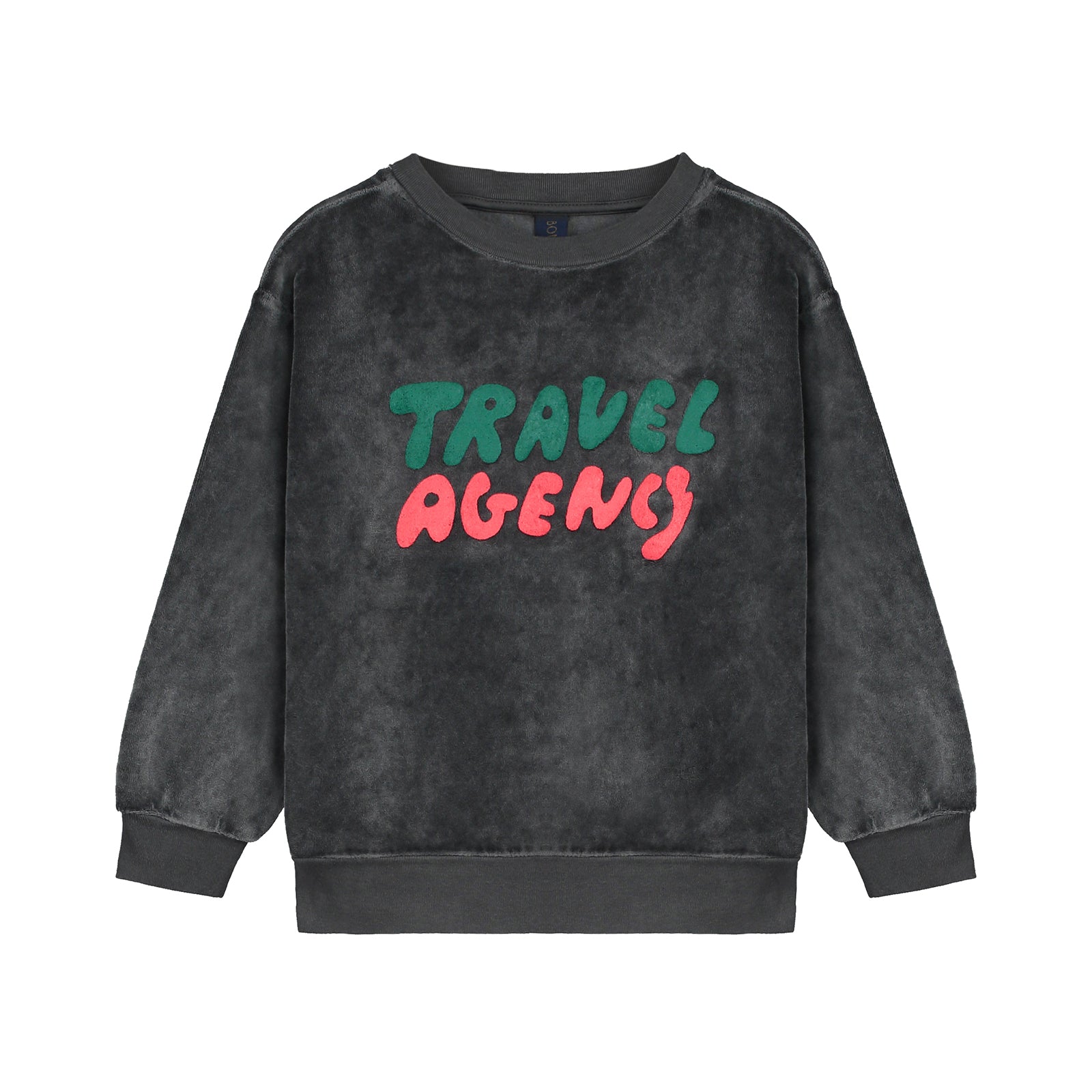 Boys & Girls Black Logo Velvet Sweatshirt