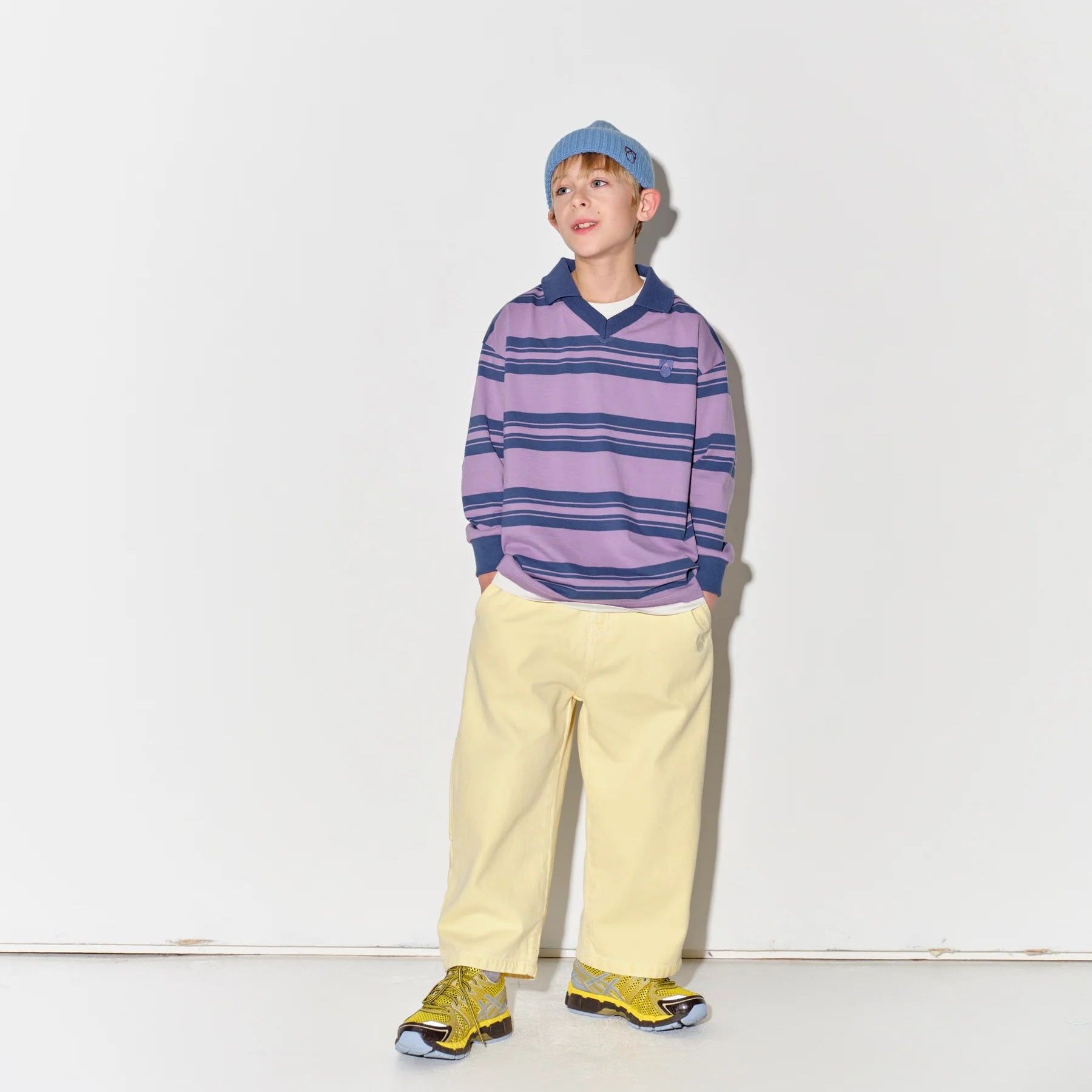 Boys & Girls Yellow Cotton Trousers