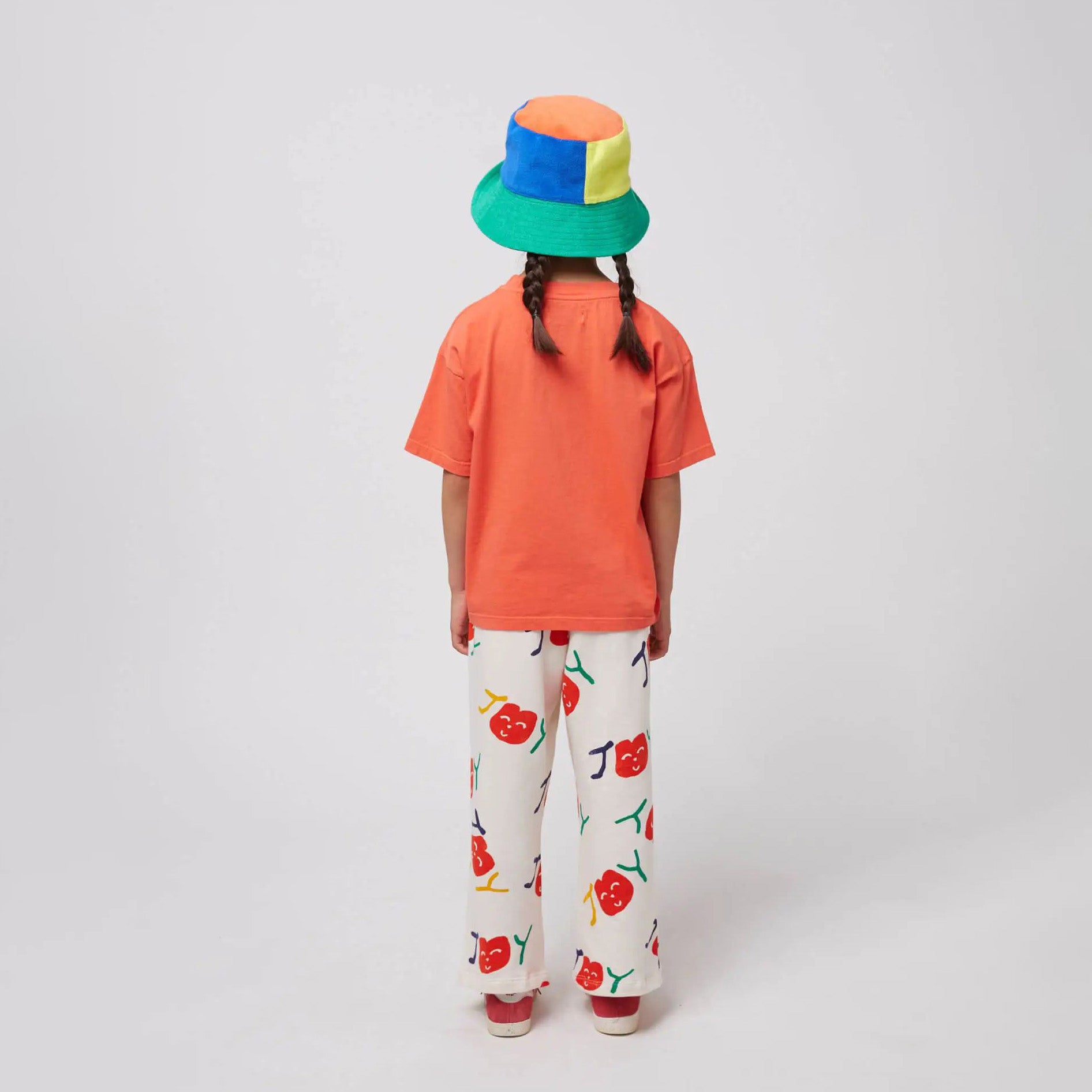 Boys & Girls Orange Hug Bear Printed Cotton T-Shirt