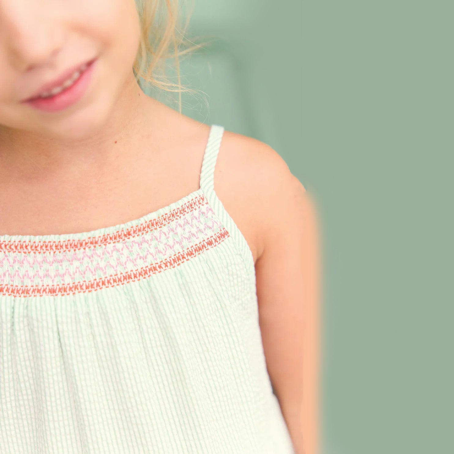 Girls Mint Cotton Dress