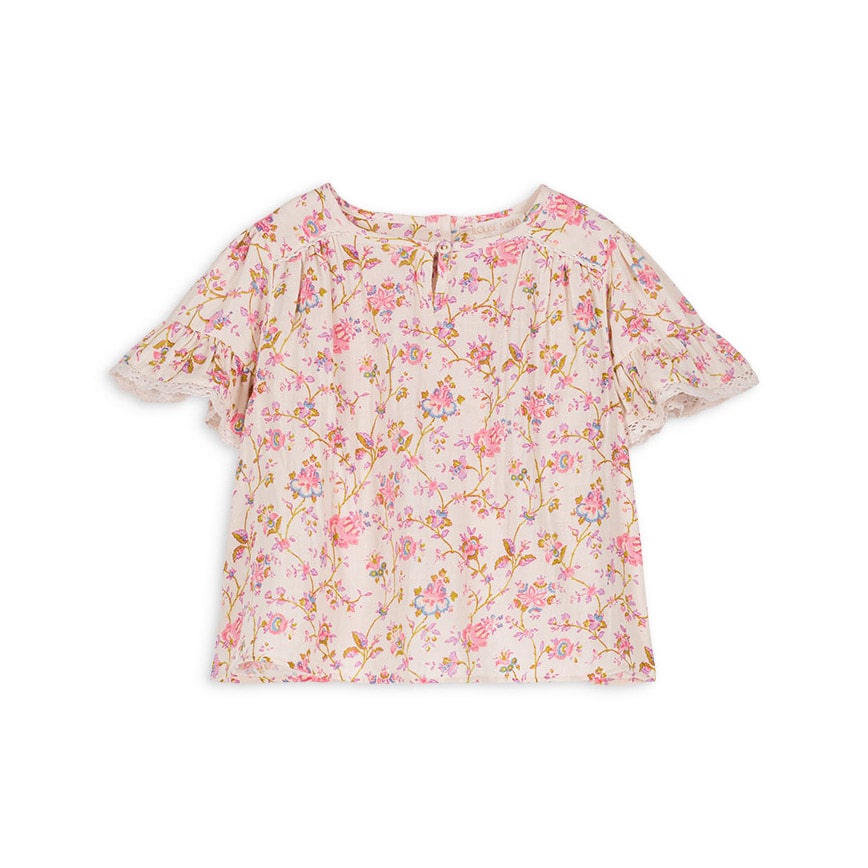 Girls Pink Floral Cotton Top