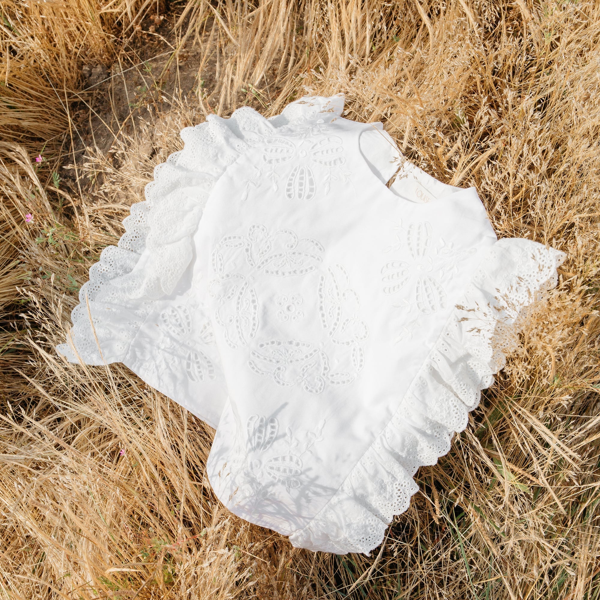 Girls White Embroidered Cotton Top