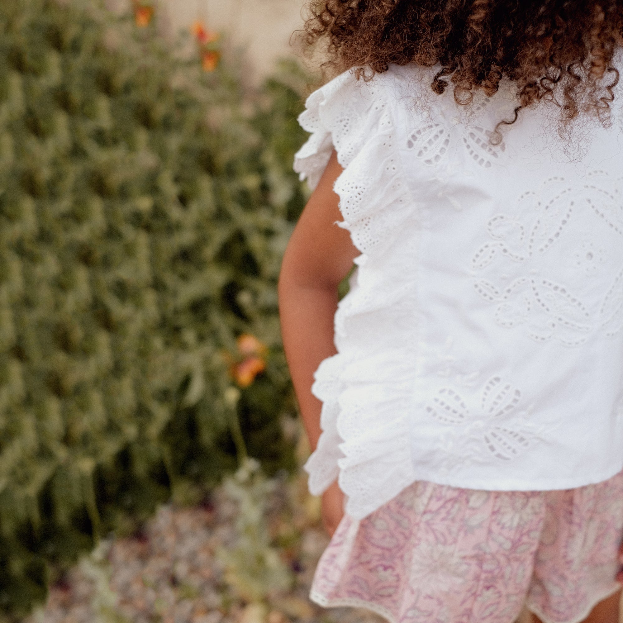 Girls White Embroidered Cotton Top