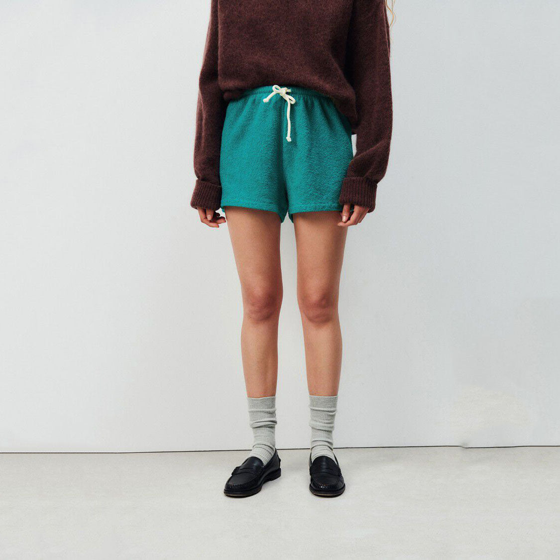 Women Green Cotton Shorts
