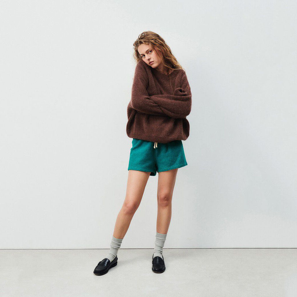 Women Green Cotton Shorts