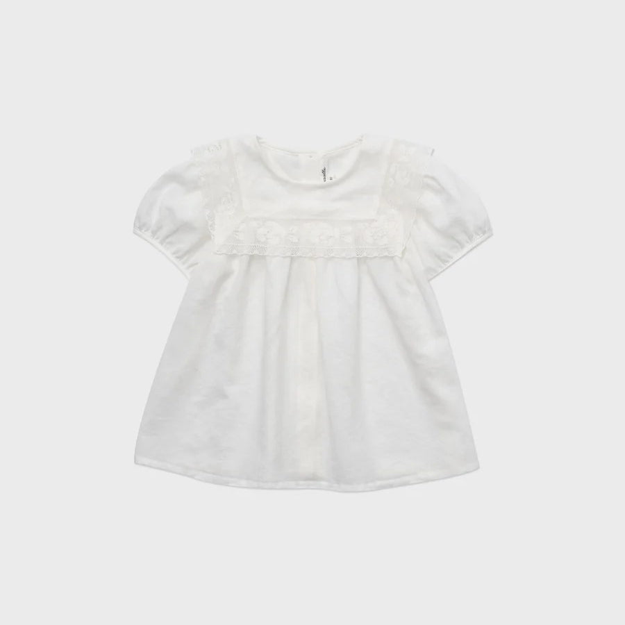 Girls White Cotton Blouse