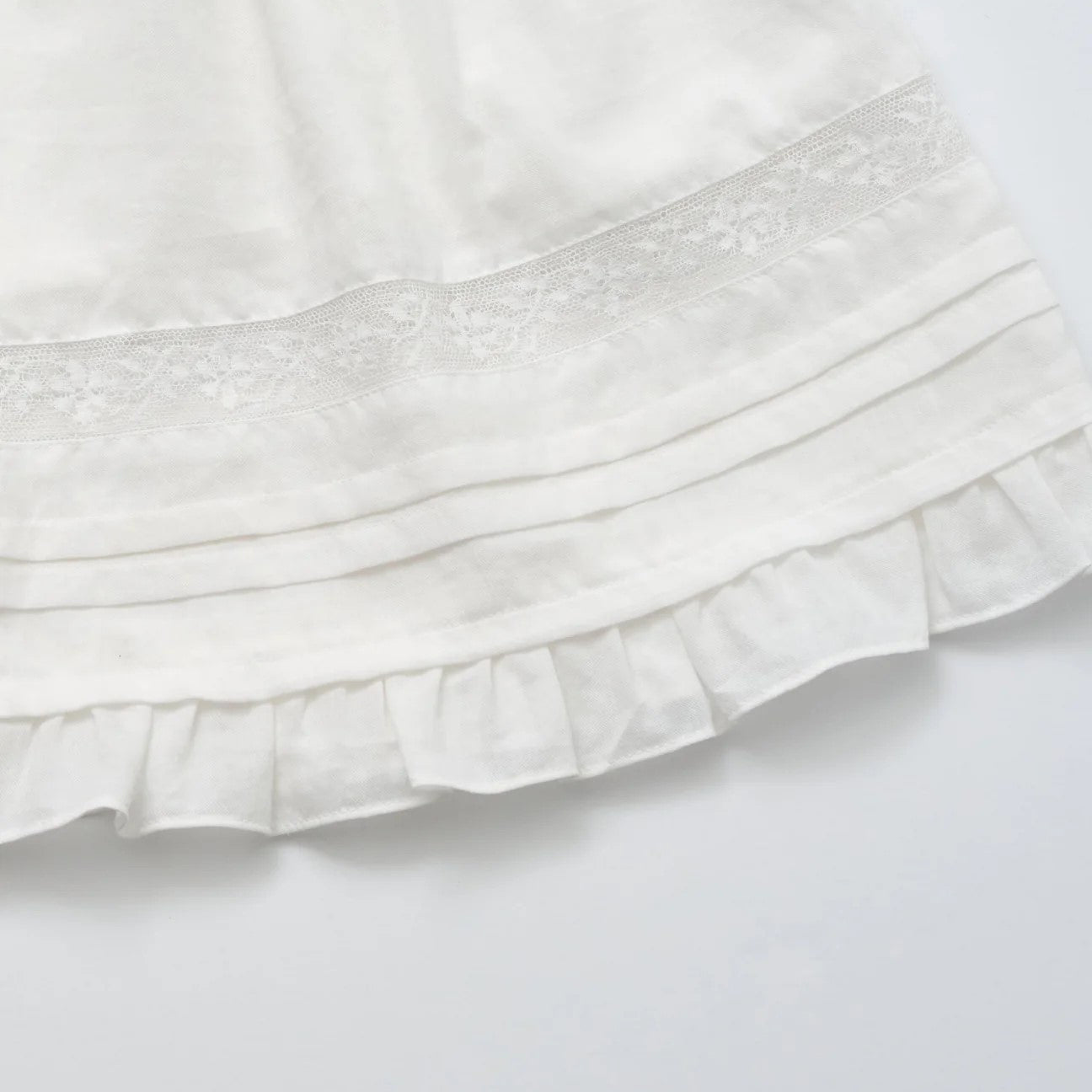 Girls White Cotton Skirt