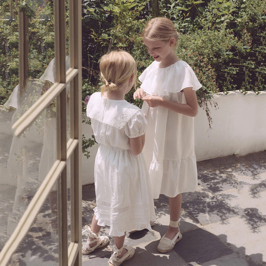 Girls White Cotton Skirt
