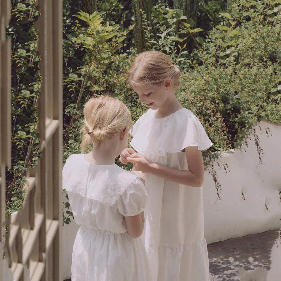 Girls White Cotton Skirt