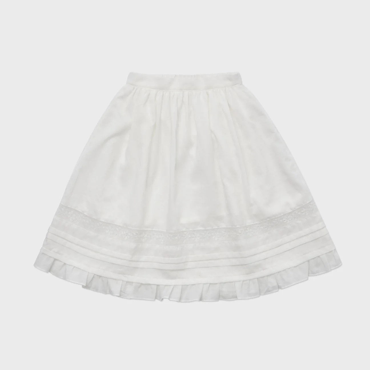 Girls White Cotton Skirt