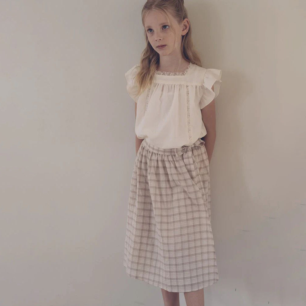 Girls Cream Cotton Blouse