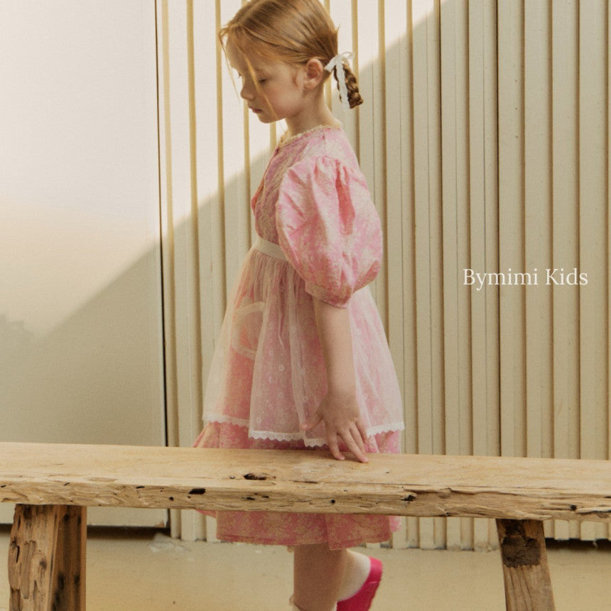 Girls Pink Flower Cotton Dress