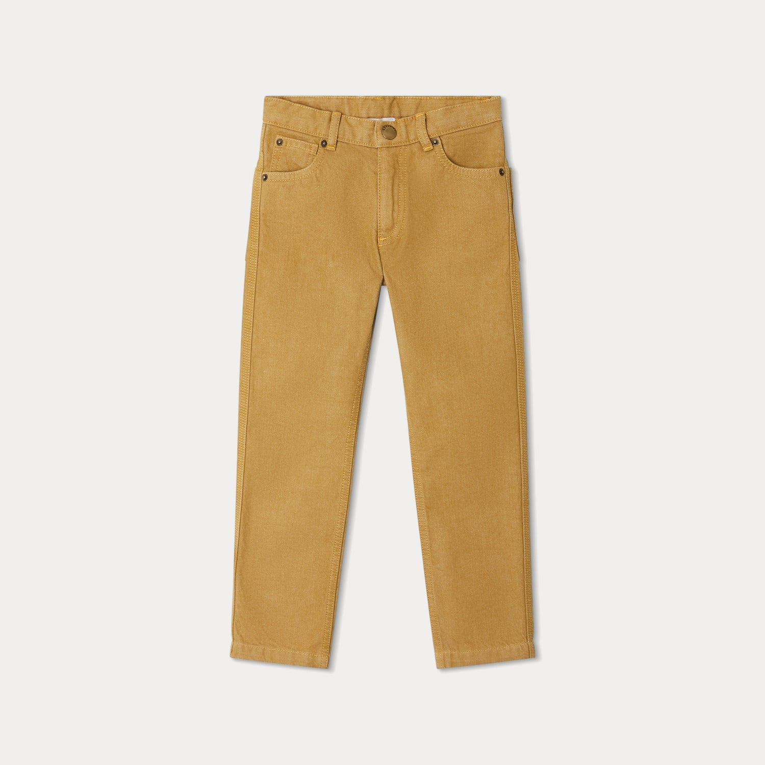 Boys & Girls Yellow Cotton Trousers