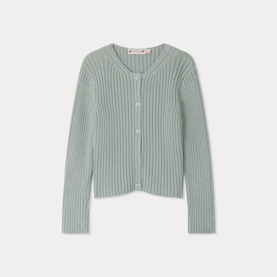 Girls Cyan Knit Cotton Cardigan