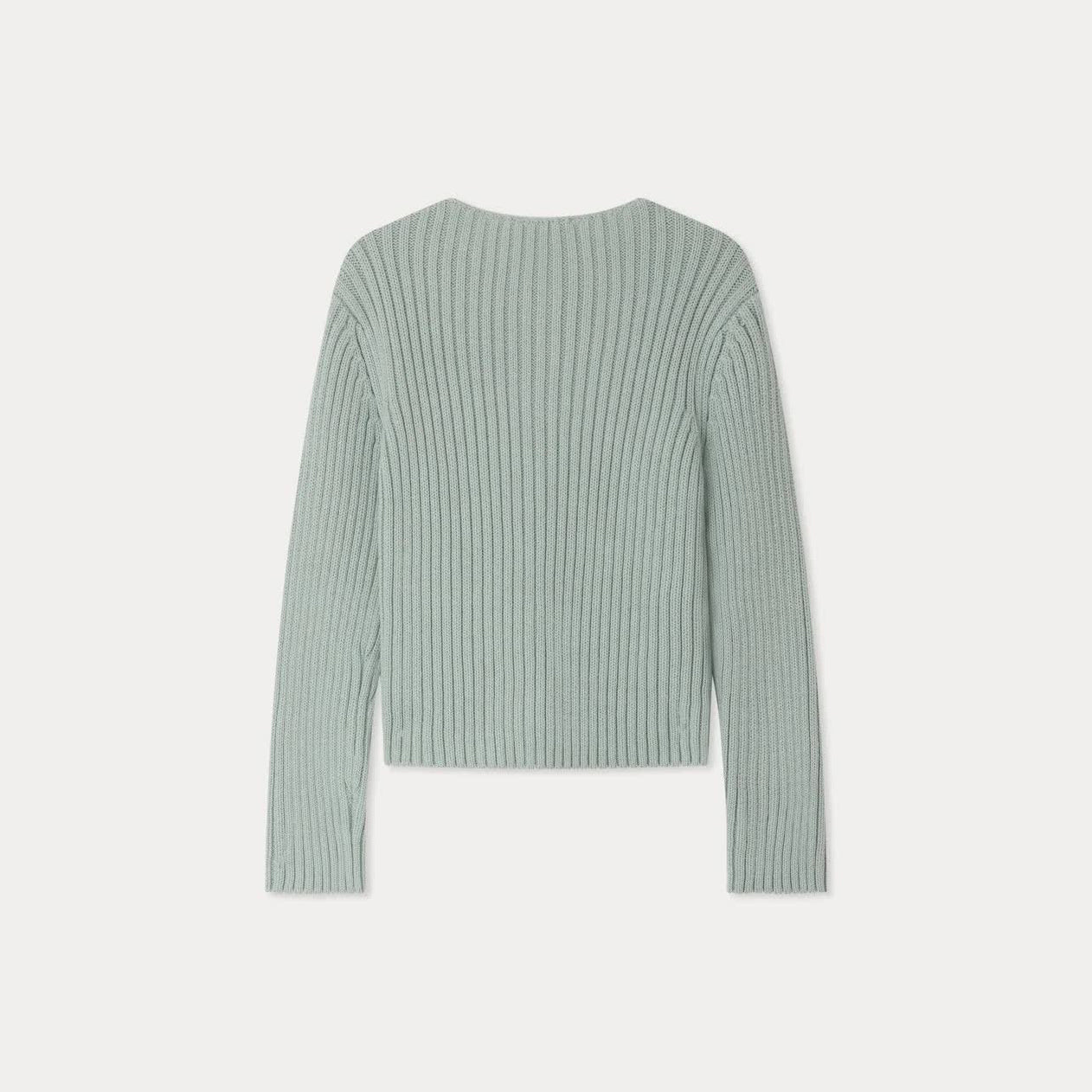 Girls Cyan Knit Cotton Cardigan