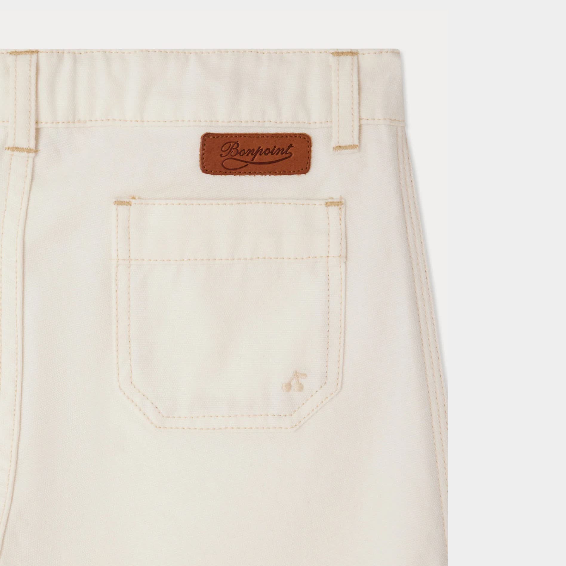 Girls White Cotton Trousers