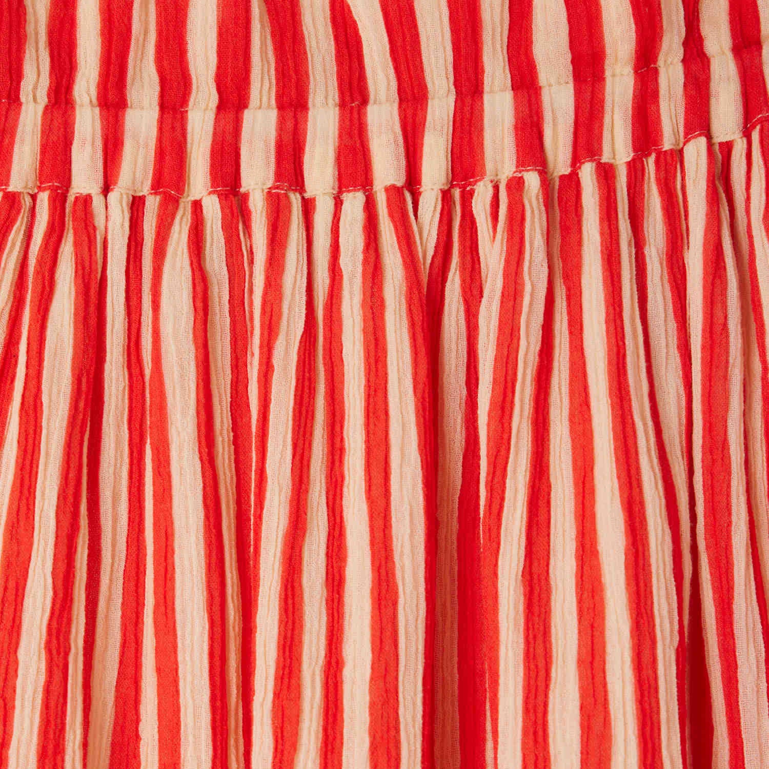 Girls Red Stripes Cotton Skirt