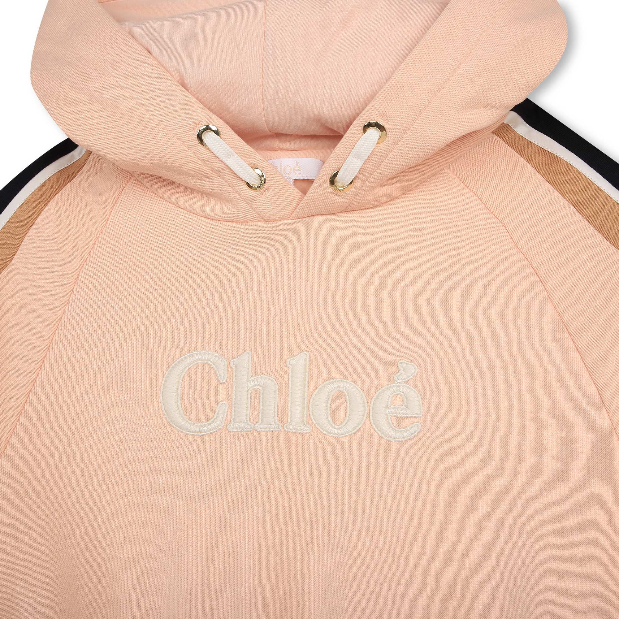 Girls Pink Logo Hooded Dress