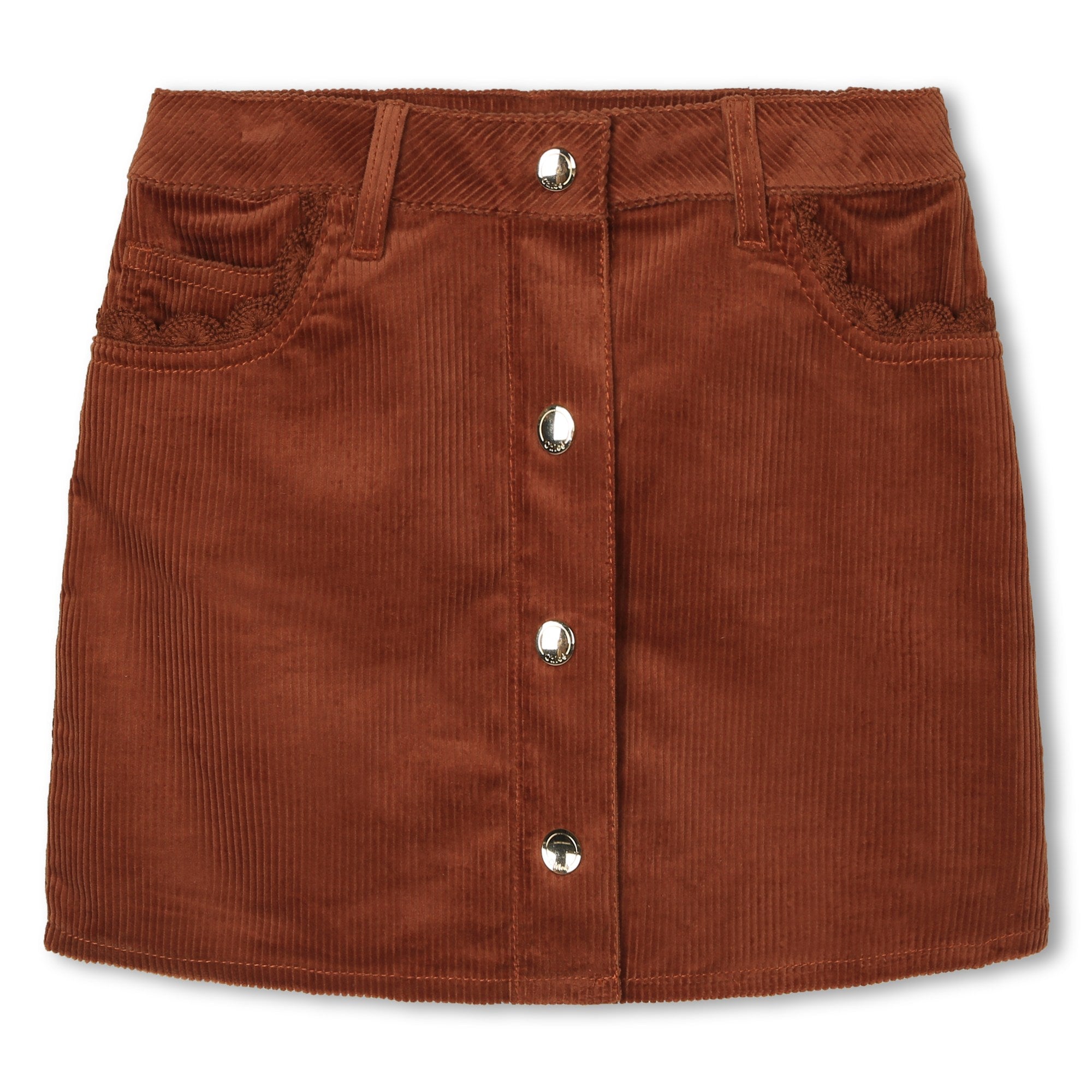 Girls Brown Corduroy Skirt