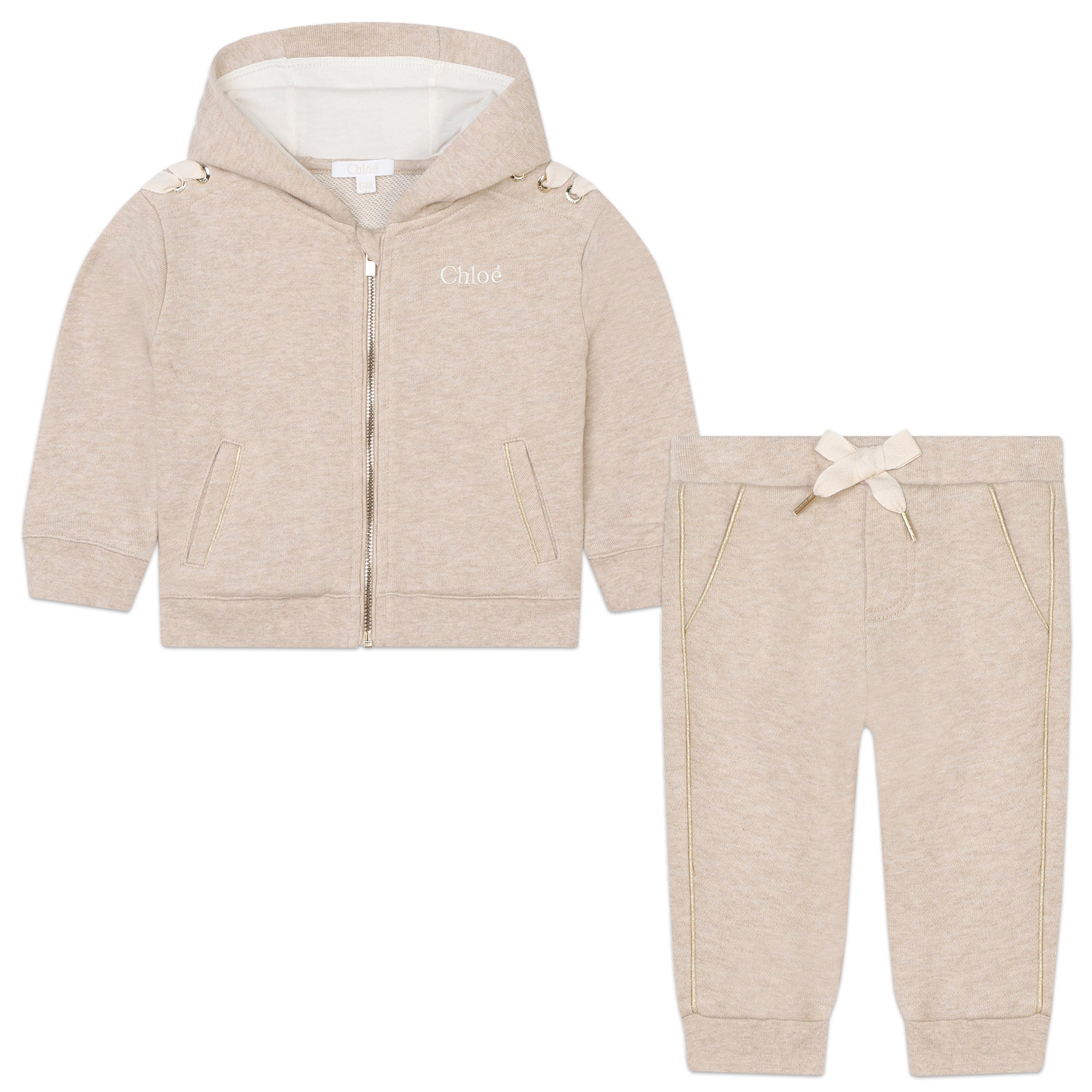 Baby Girls Beige Cotton Set