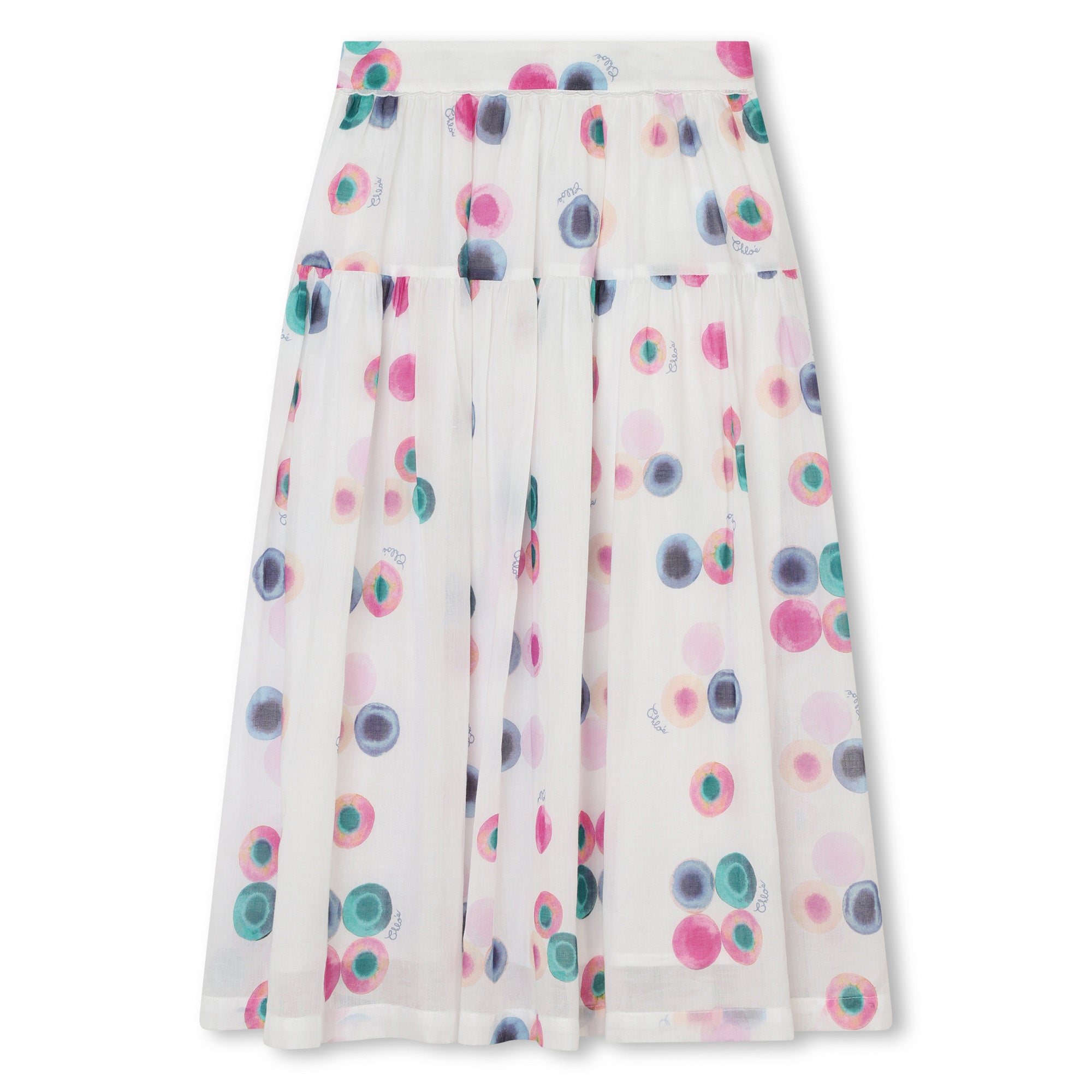 Girls White Cotton Skirt