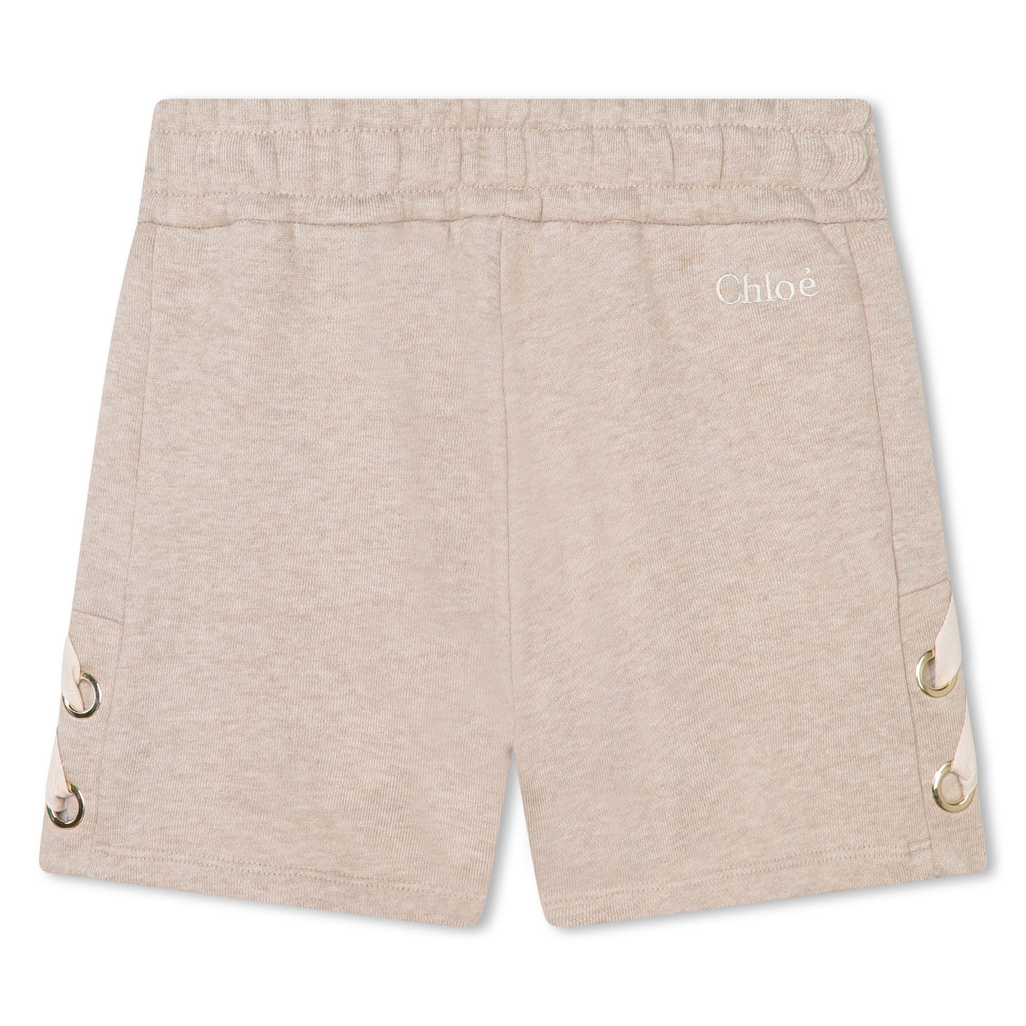 Girls Beige Cotton Shorts