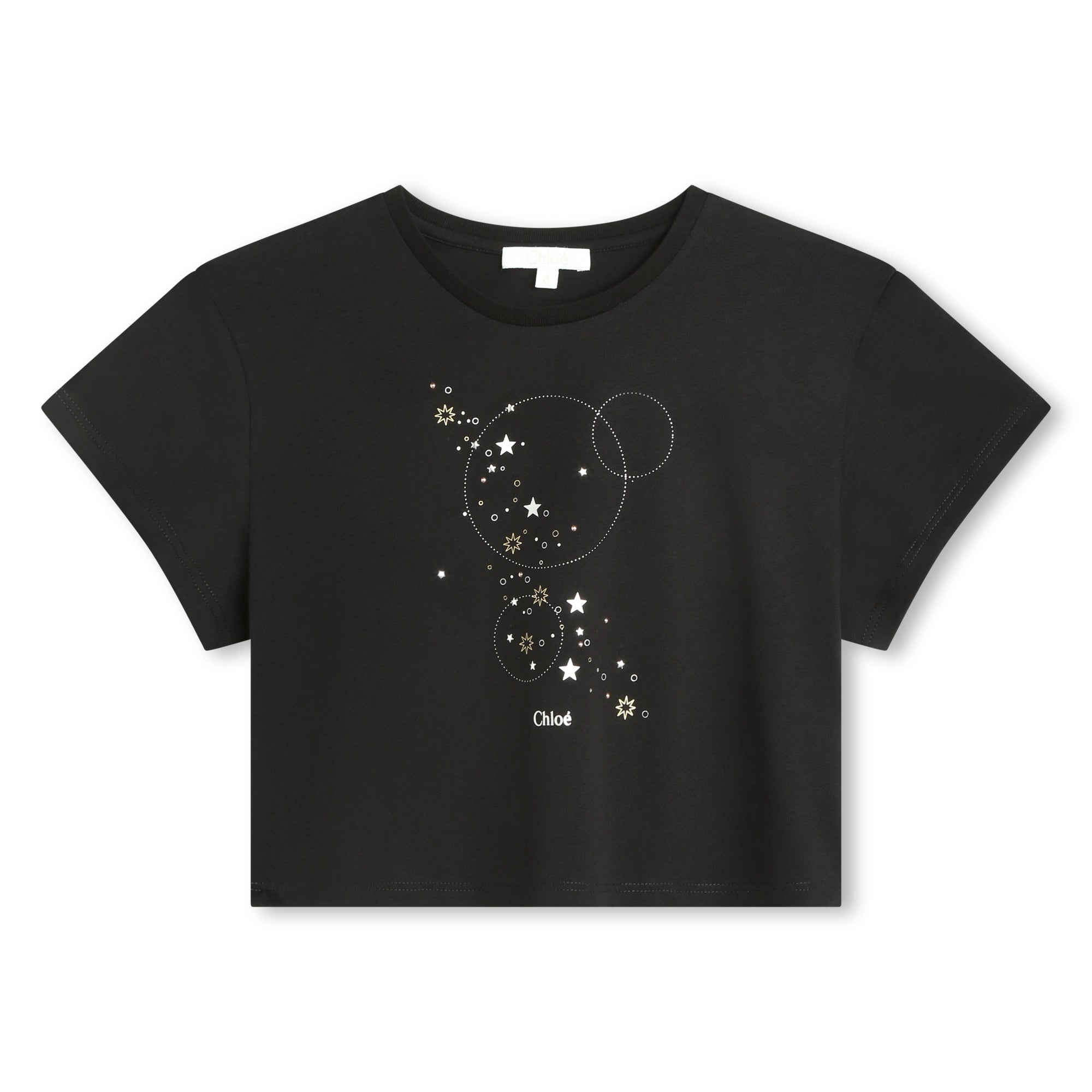 Girls Black Cotton T-Shirt