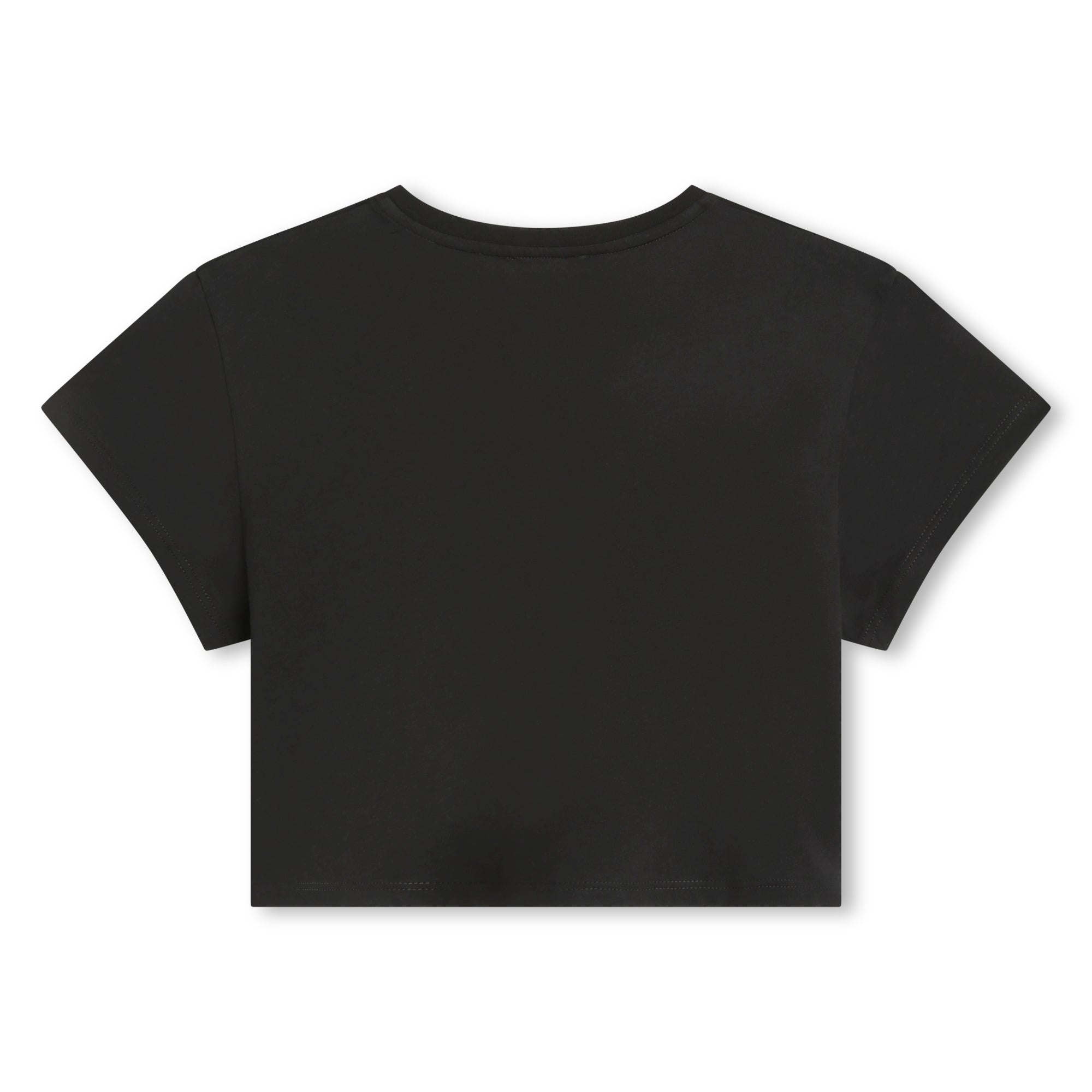 Girls Black Cotton T-Shirt