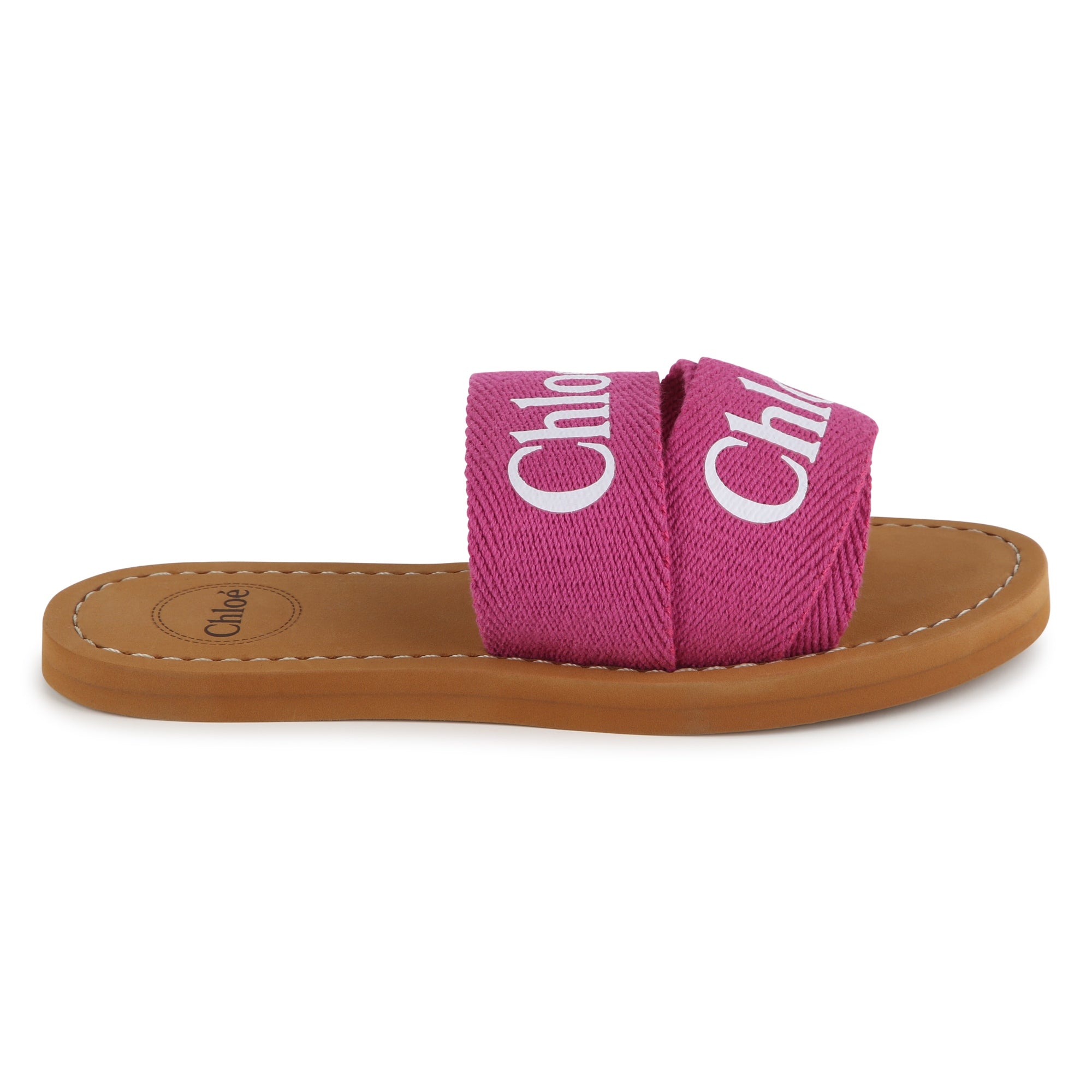 Girls Fuchsia Logo Slippers