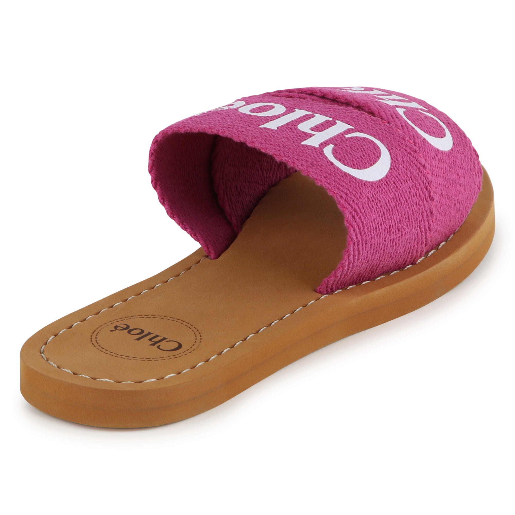 Girls Fuchsia Logo Slippers