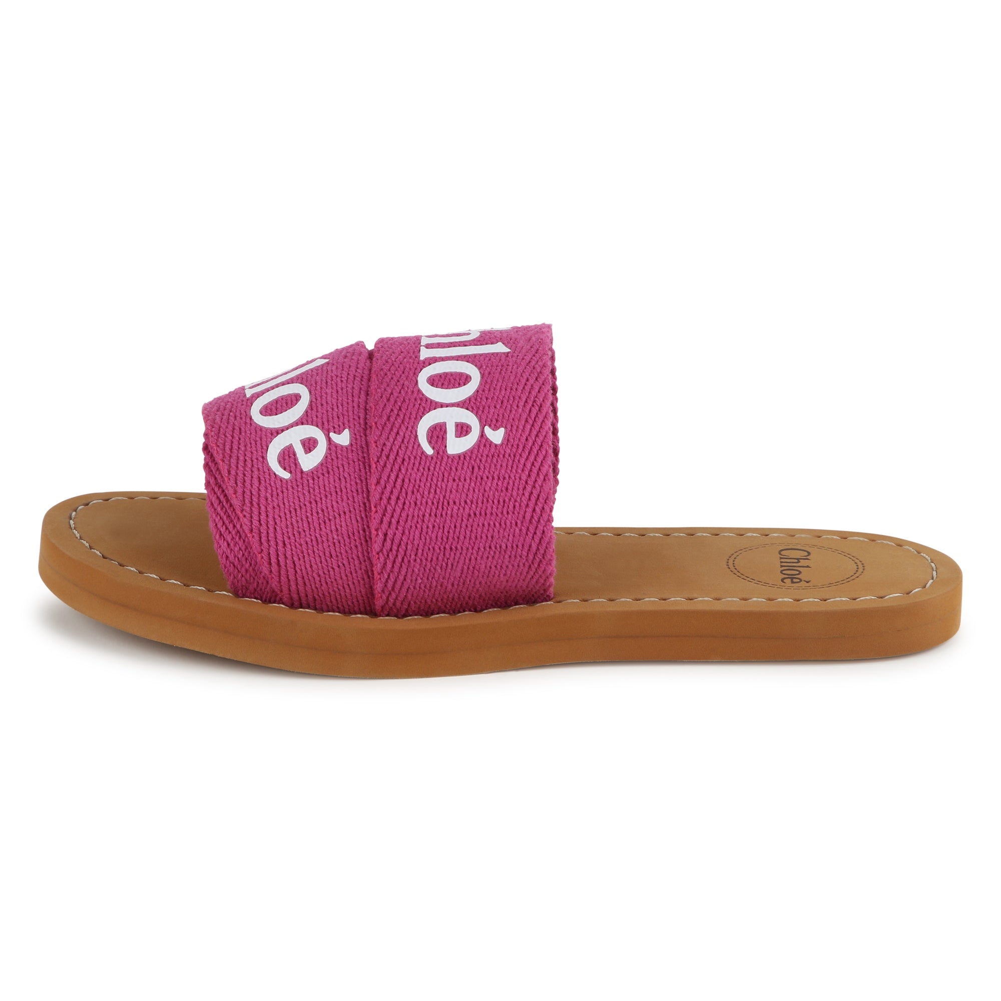 Girls Fuchsia Logo Slippers