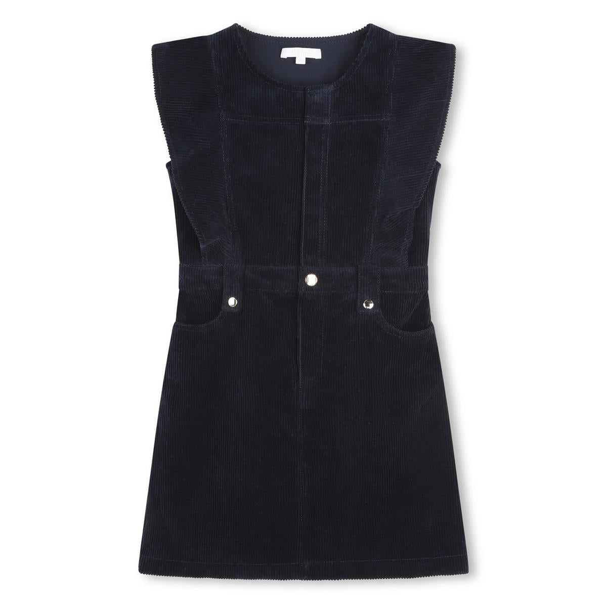 Girls Dark Blue Cotton Dress